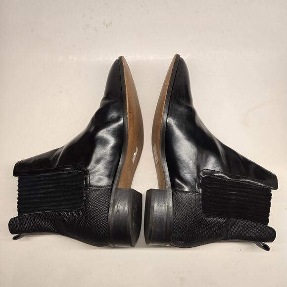 Kurt Geiger Sloane Chelsea Ankle Boot in Black Leather Mixed Textures, 39-US 8.5 - Picture 4 of 12